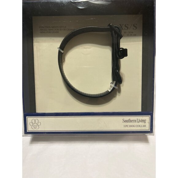Southern Living XS/S Black Dog Collar Black 10-14 Inch - Picture 1 of 4